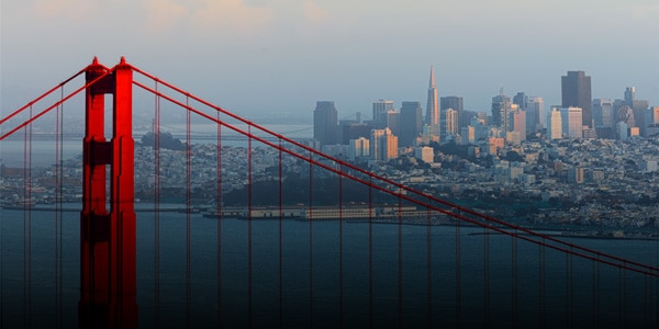 Golden Gate Bridge with San Francisco skyline